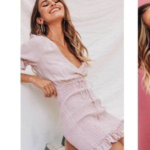 saints and secrets smocked dress short sleeve